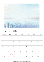 2015年オリジナルカレンダー2-7｜ホッキョクグマと三角コーン