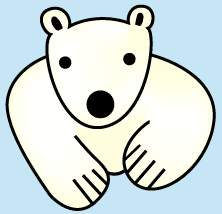 シロクマイラスト53｜ホッキョクグマと三角コーン