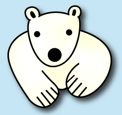 シロクマイラスト54｜ホッキョクグマと三角コーン