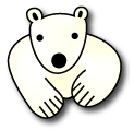 シロクマイラスト47｜ホッキョクグマと三角コーン